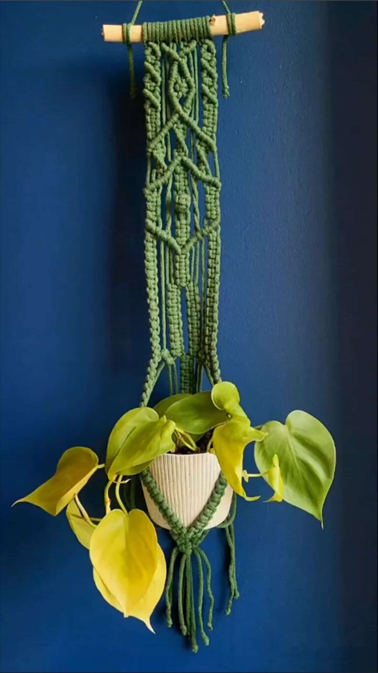 green wall macrame long holder for plants tori`stale (1)