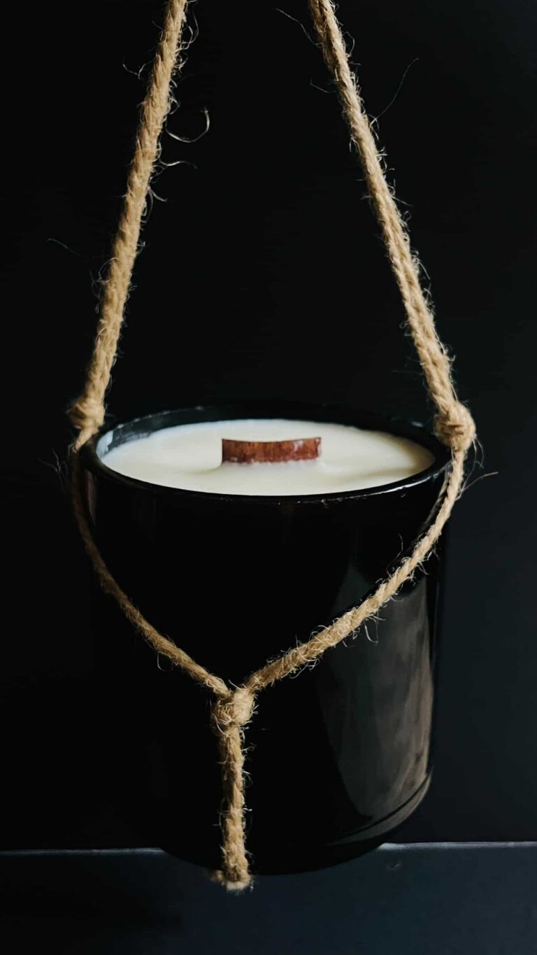 big candle mediterrenean scent soy wax recycled black glass