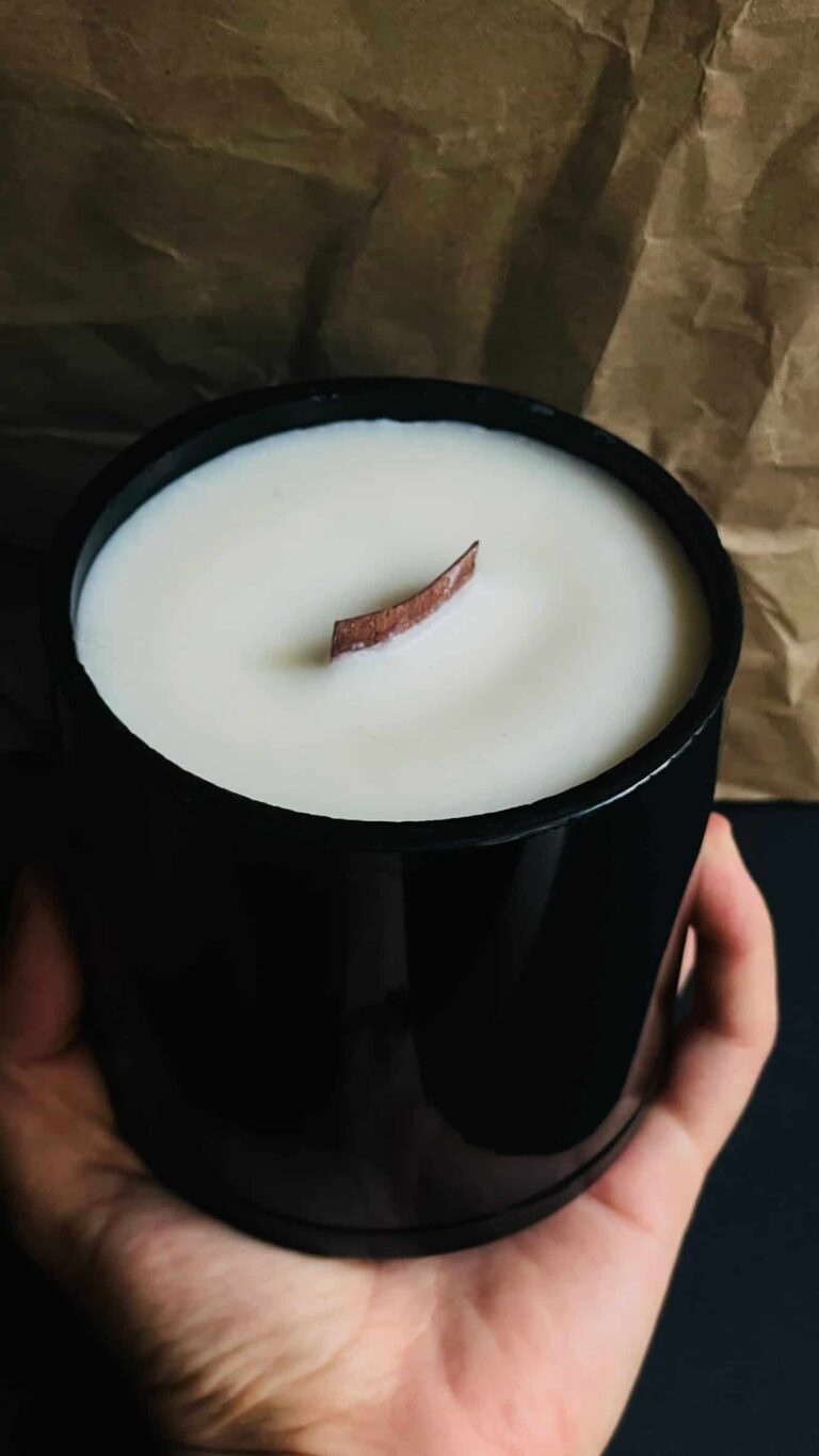 big candle mediterrenean scent soy wax recycled black glass toristale