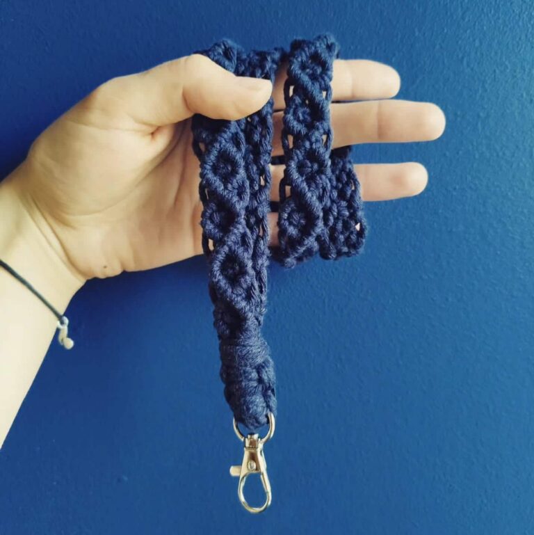 navi blue key lanyard makrama toristale