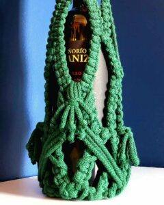 macrame bottle bag green toristale