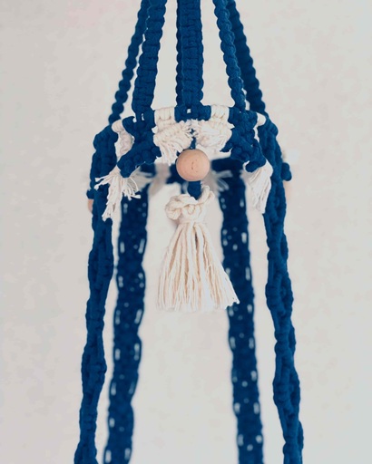 macrame cat bed pets hammock blue and white
