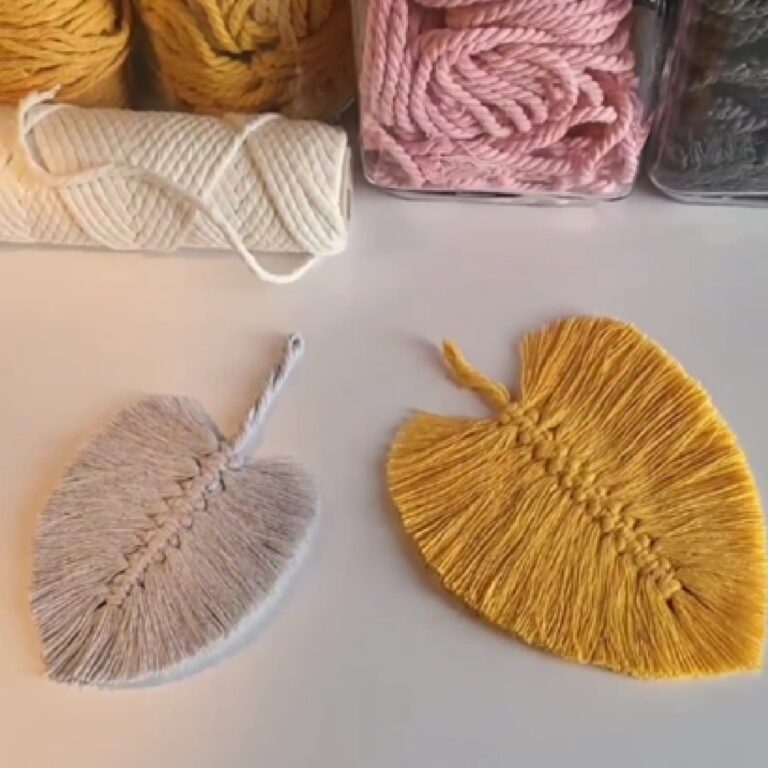 macrame leaves pendants makrama lisc toristale