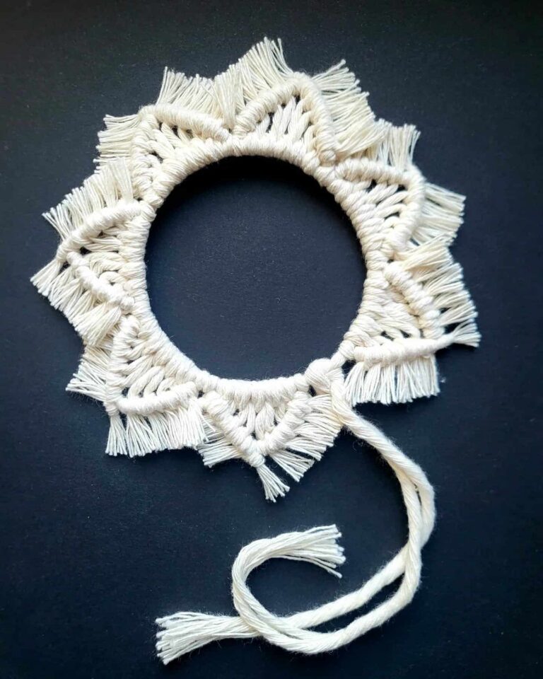 macrame small white garland toristale