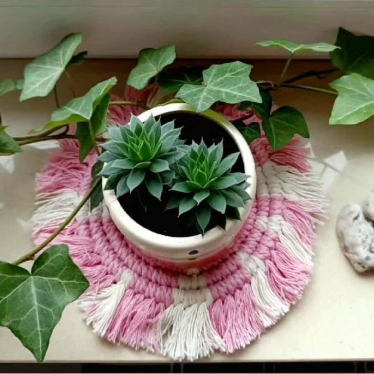 medium macrame coaster by tori`stale