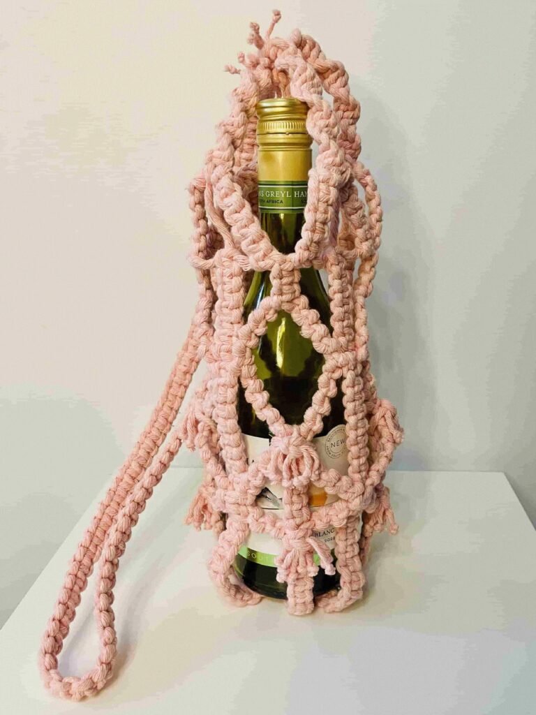 pink macrame bootle bag tori'stale